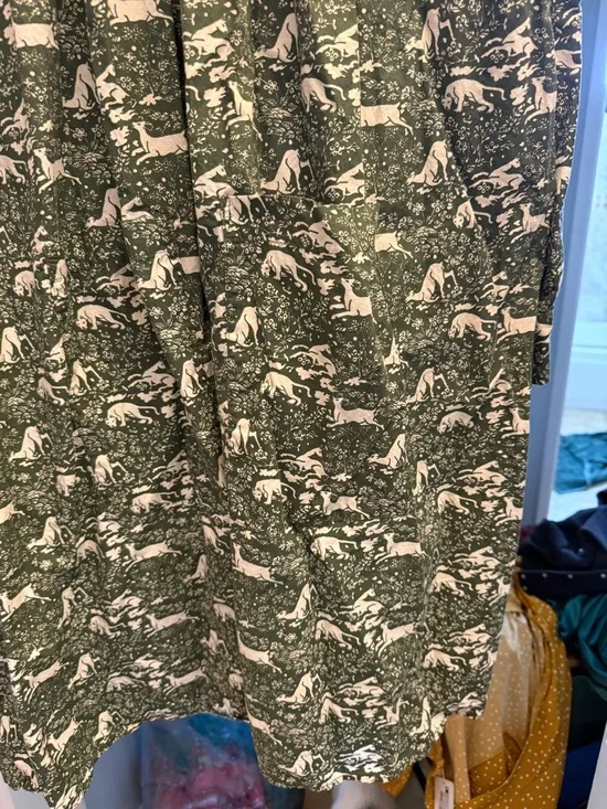 Batsheva Forest Green Printed Long Sleeve Dress - Picture 2 of 5